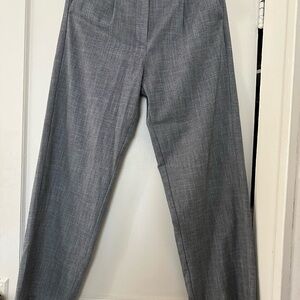 Gray High-Waisted Trousers